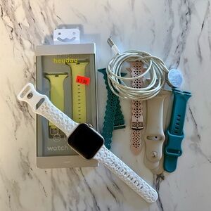 White Honeycomb Apple Watch with Multiple Bands